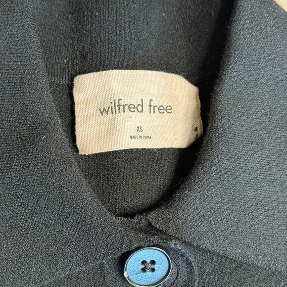 ARITZIA WILFRED FREE Women’s Black Ronnie Button Front Long Sleeve Sweater - Picture 3 of 10